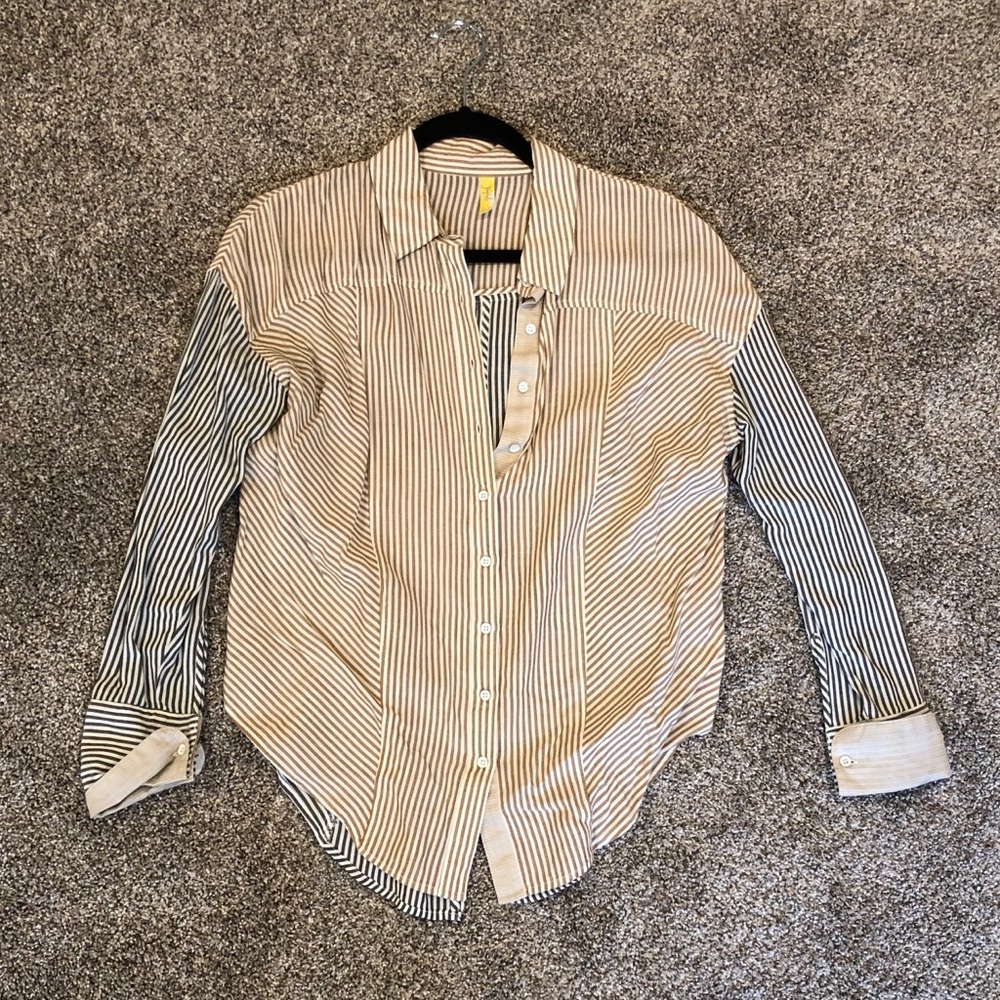 Free People Two Tone Striped Relaxed top
